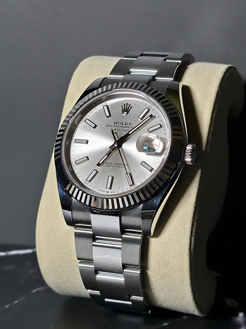 2026 Rolex Datejust 41 — Ref. 126334 | Silver Dial | 18k White Gold Fluted Bezel