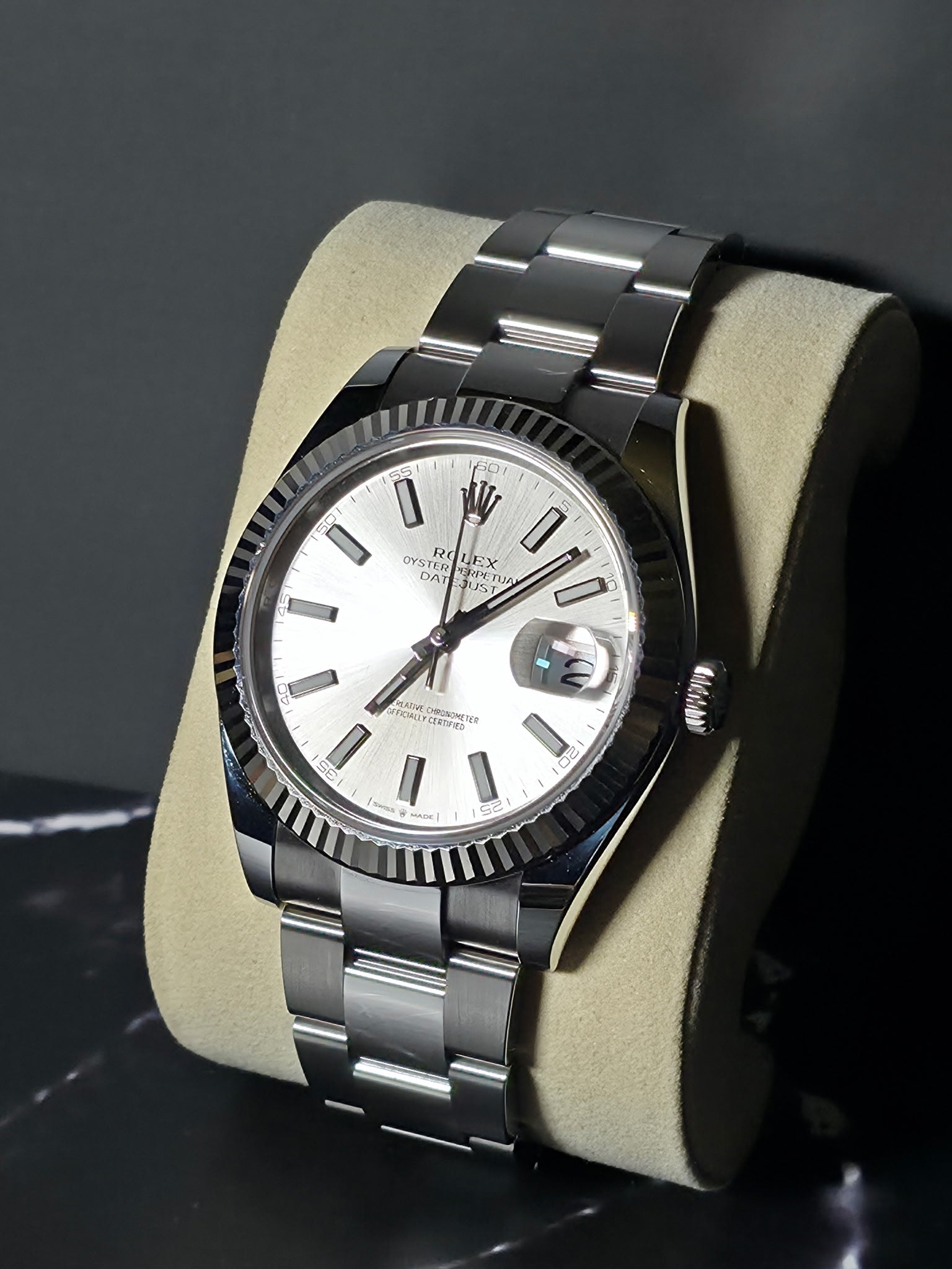 2026 Rolex Datejust 41 — Ref. 126334 | Silver Dial | 18k White Gold Fluted Bezel