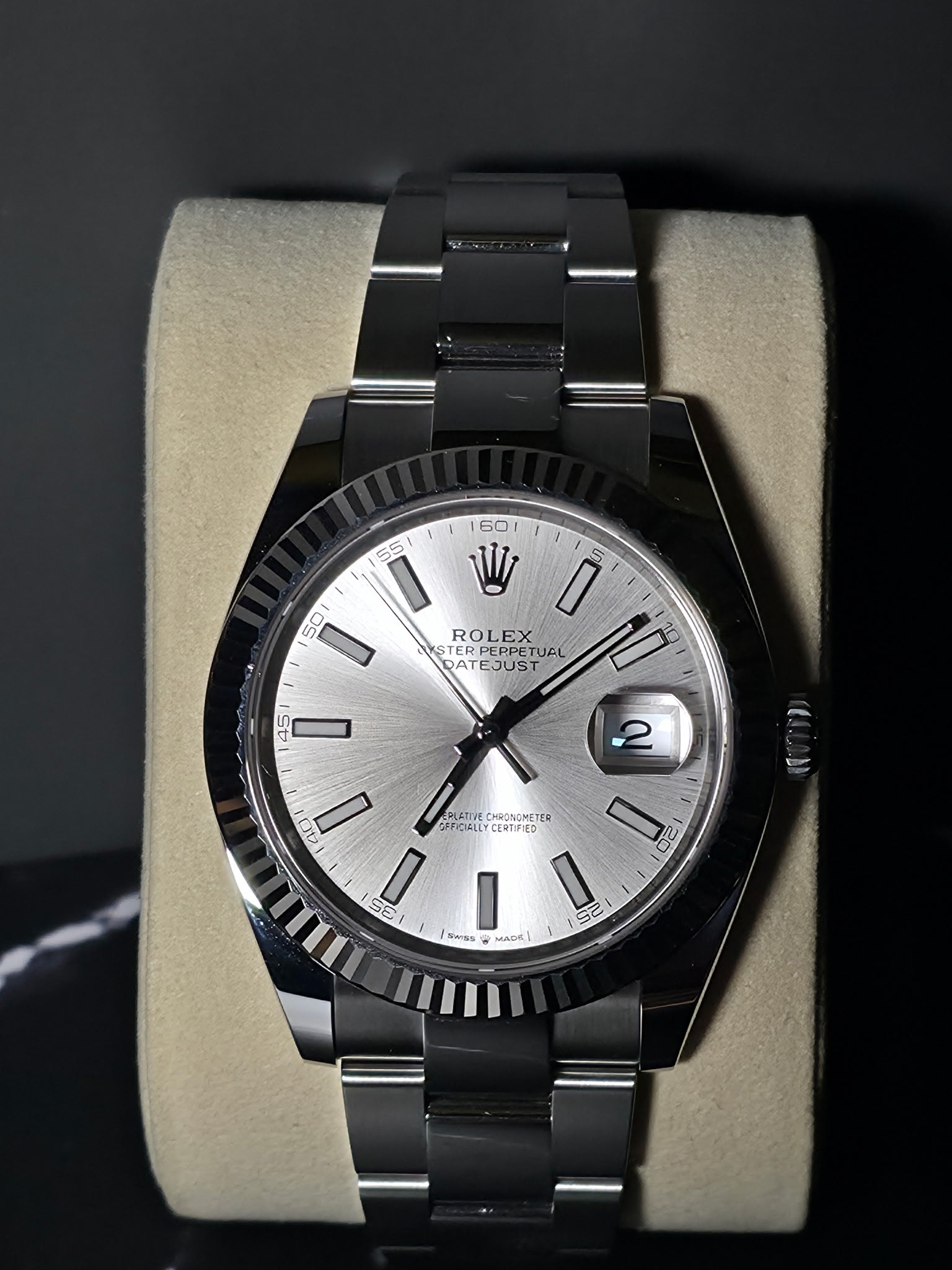 2026 Rolex Datejust 41 — Ref. 126334 | Silver Dial | 18k White Gold Fluted Bezel