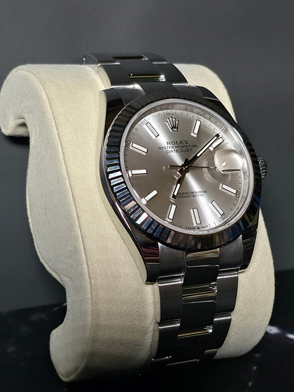 2026 Rolex Datejust 41 — Ref. 126334 | Silver Dial | 18k White Gold Fluted Bezel
