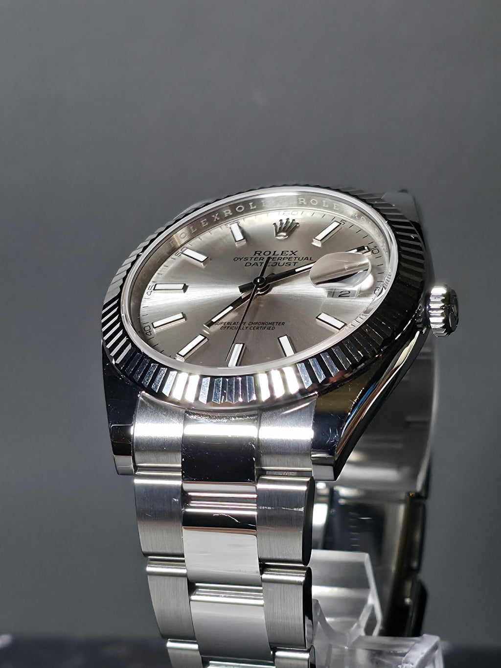 2026 Rolex Datejust 41 — Ref. 126334 | Silver Dial | 18k White Gold Fluted Bezel