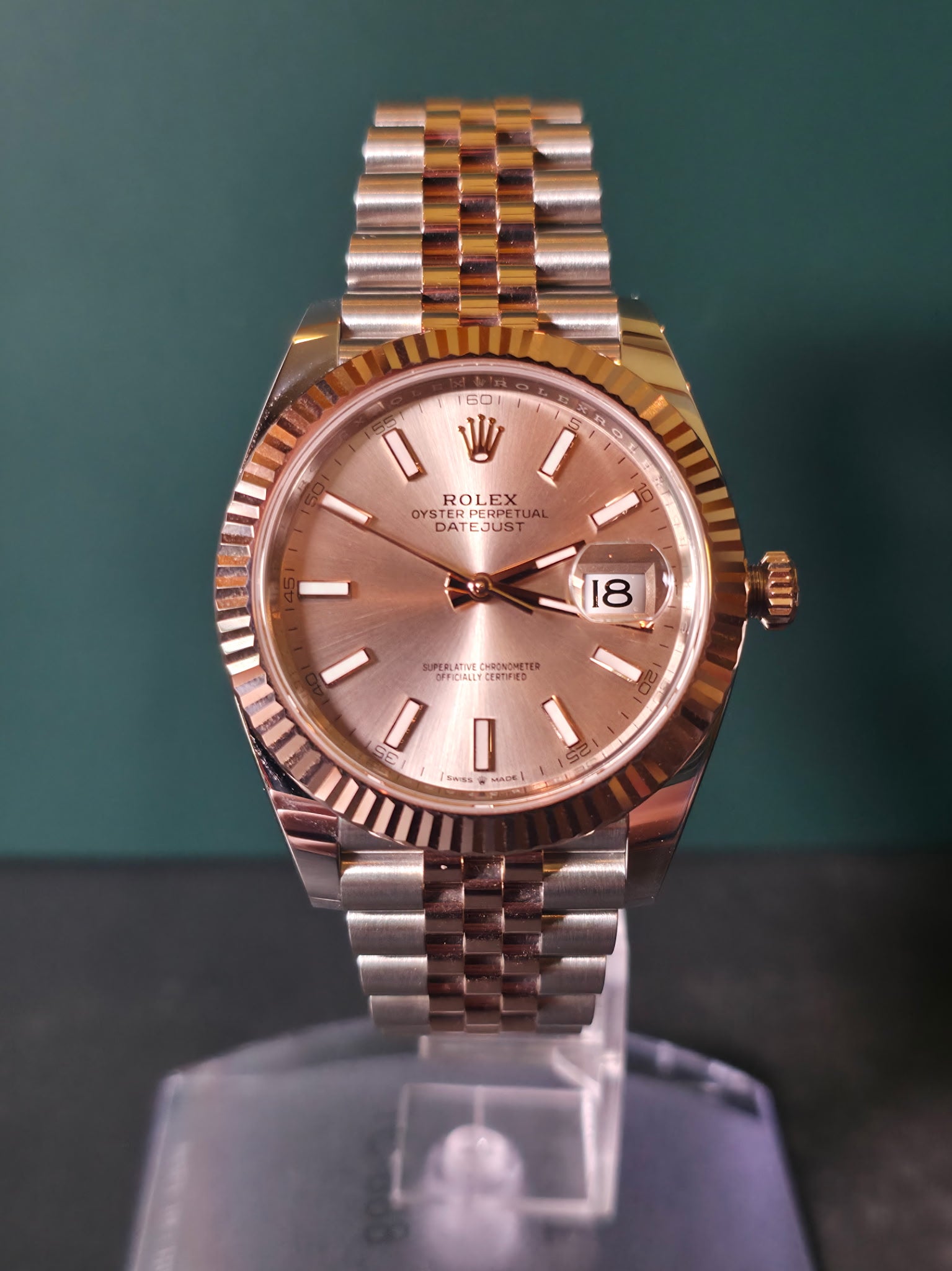 2026 UNWORN Rolex Datejust 126331 Rose and Silver Jubilee w/ Rose Gold Bezel
