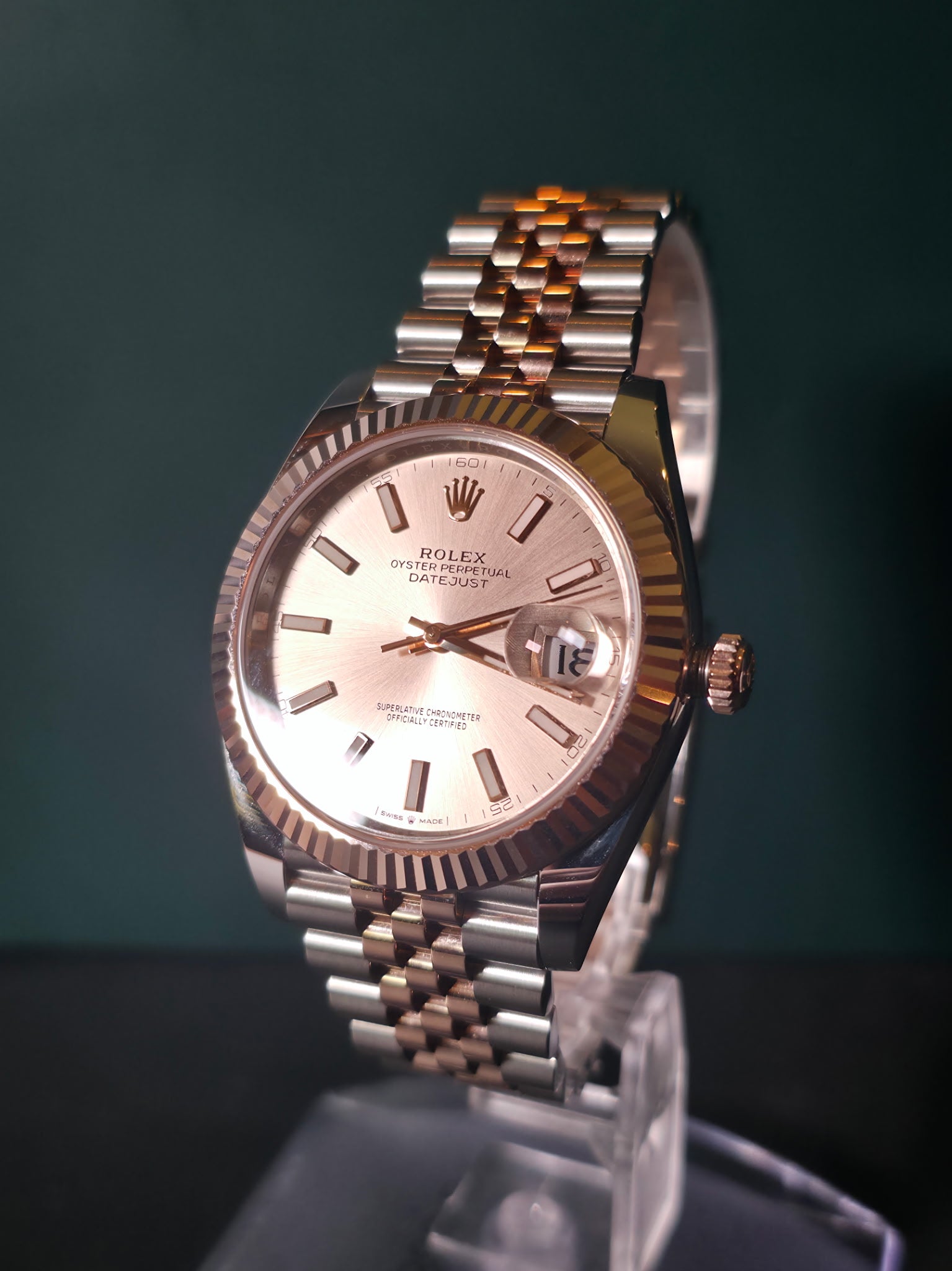 2026 UNWORN Rolex Datejust 126331 Rose and Silver Jubilee w/ Rose Gold Bezel