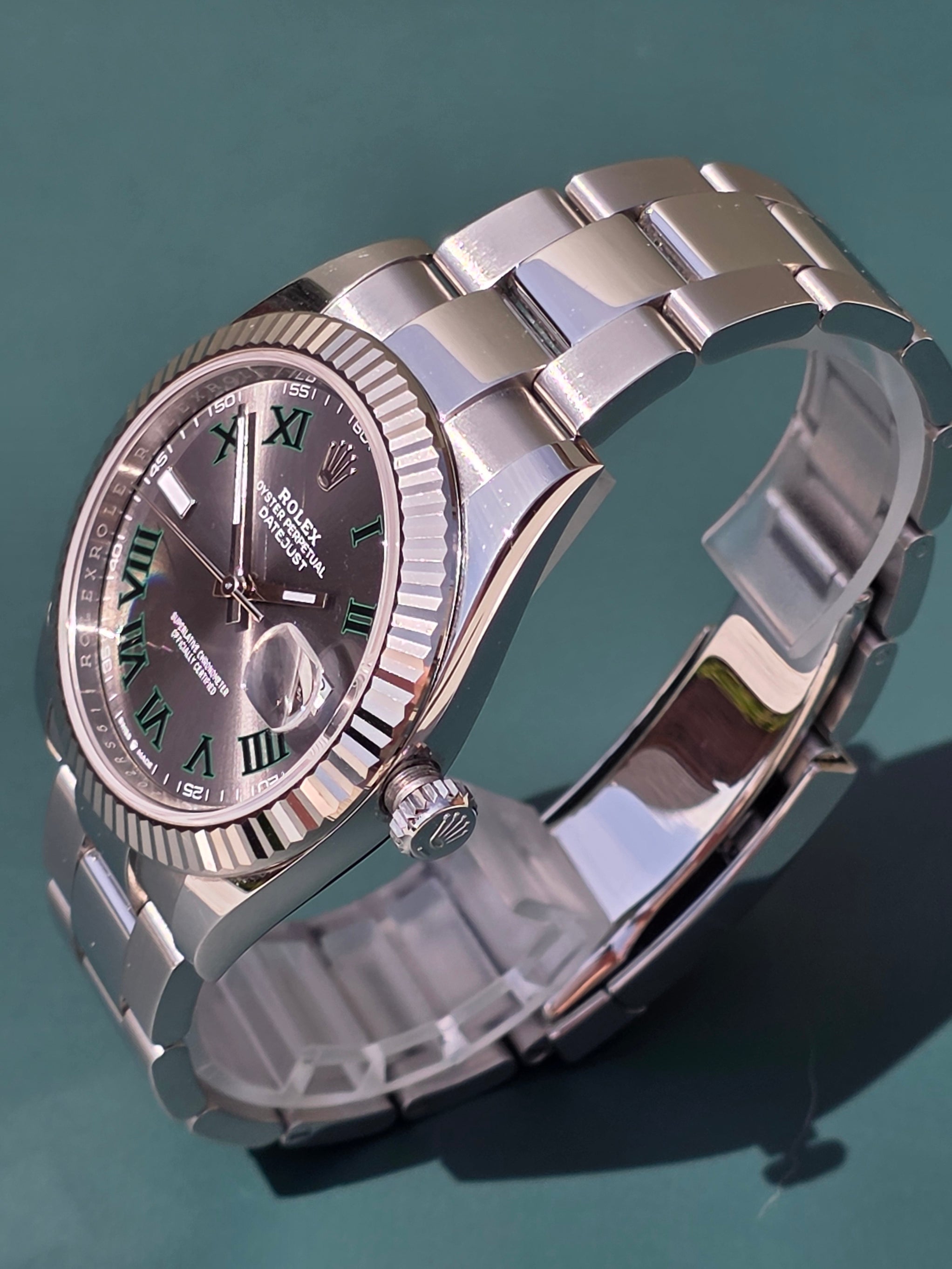 2023 Rolex Datejust 41mm Wimbledon 126334 | Slate Dial | Green Roman Numerals
