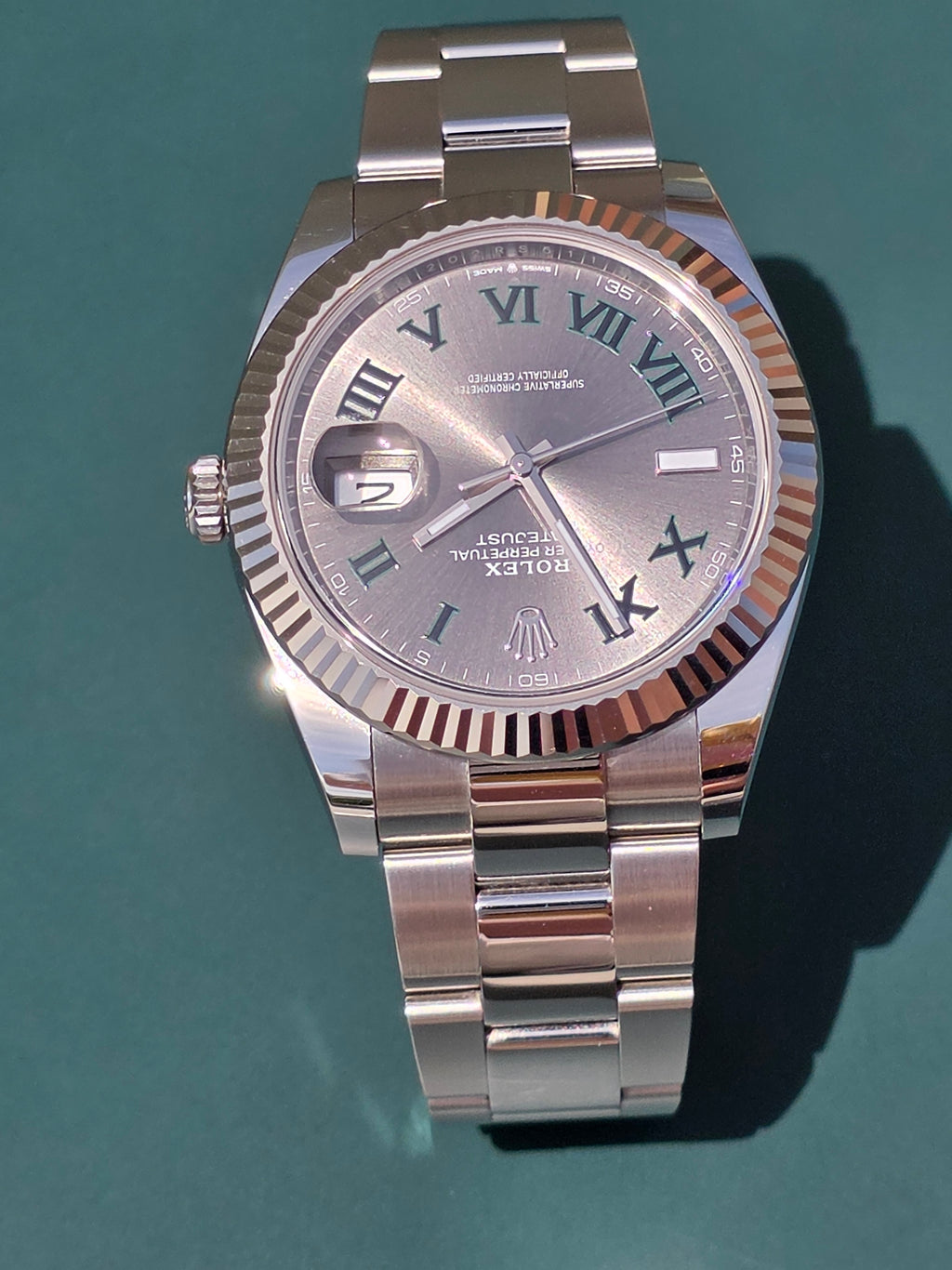 2023 Rolex Datejust 41mm Wimbledon 126334 | Slate Dial | Green Roman Numerals