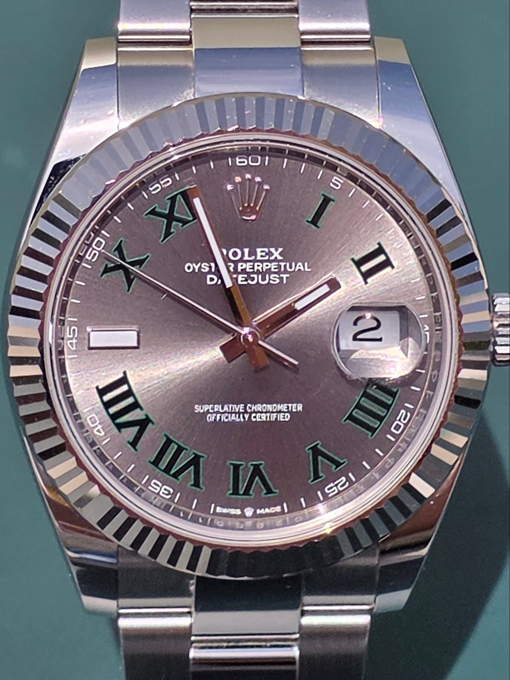 2023 Rolex Datejust 41mm Wimbledon 126334 | Slate Dial | Green Roman Numerals