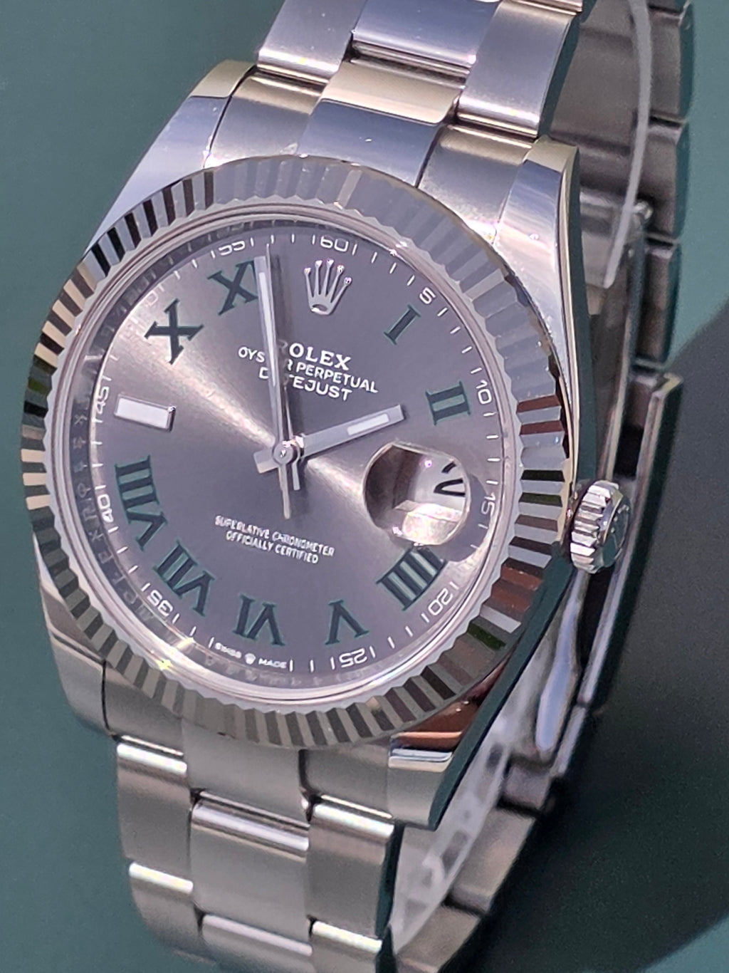 2023 Rolex Datejust 41mm Wimbledon 126334 | Slate Dial | Green Roman Numerals