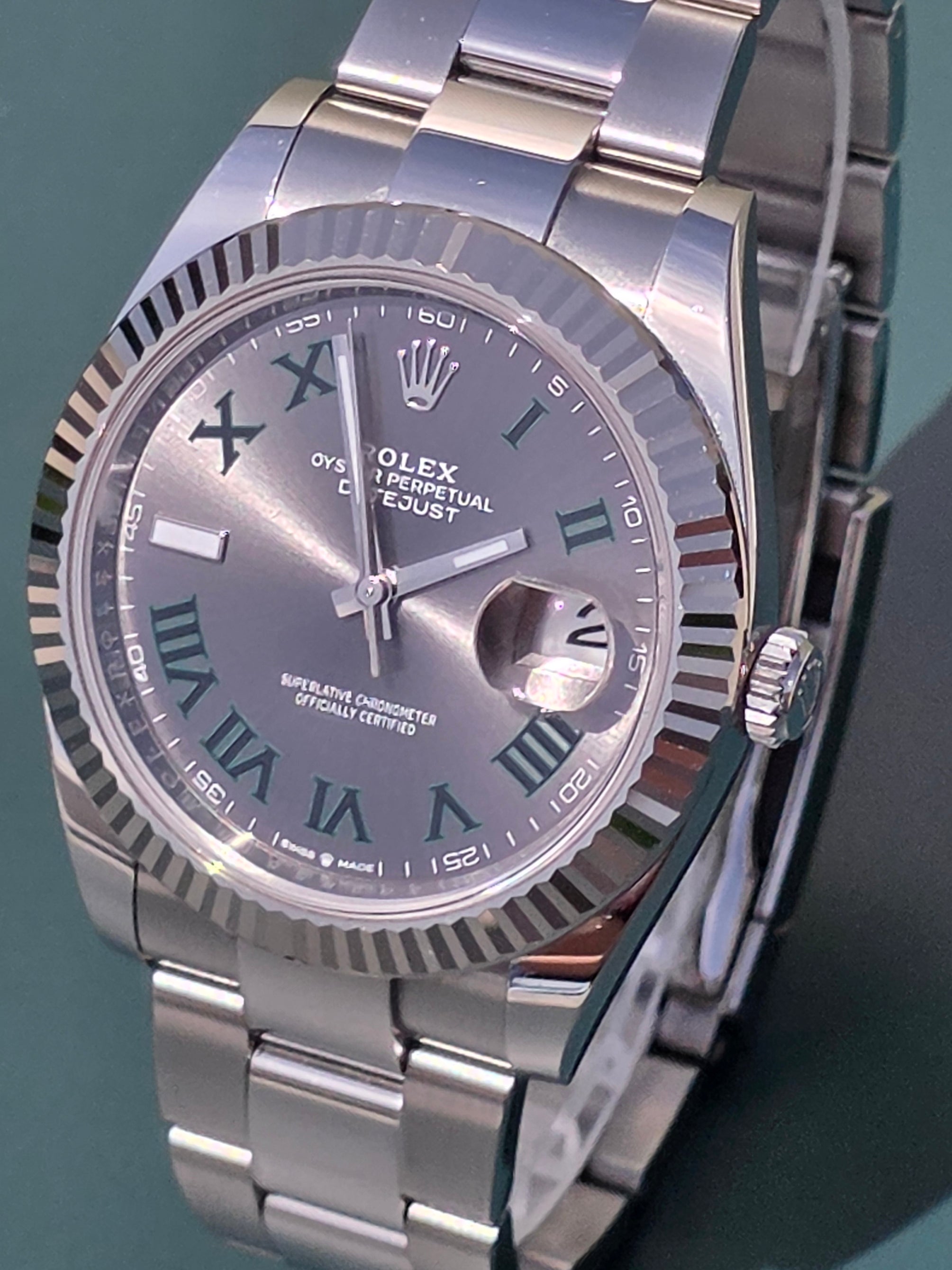 2023 Rolex Datejust 41mm Wimbledon 126334 | Slate Dial | Green Roman Numerals