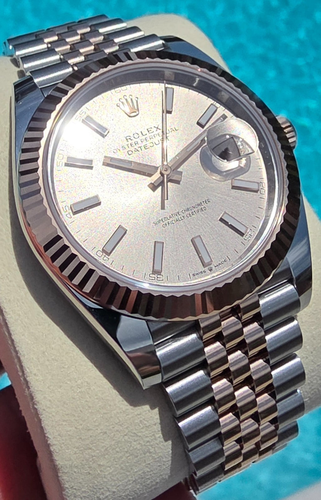 2026 UNWORN Rolex Datejust 126331 Rose and Silver Jubilee w/ Rose Gold Bezel