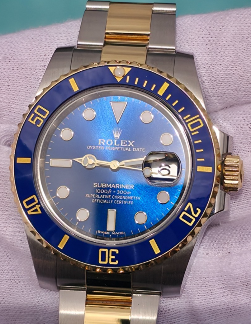 Rolex Submariner 116613LB "Bluesy" Silver/Gold Oyster Bracelet - March 2019