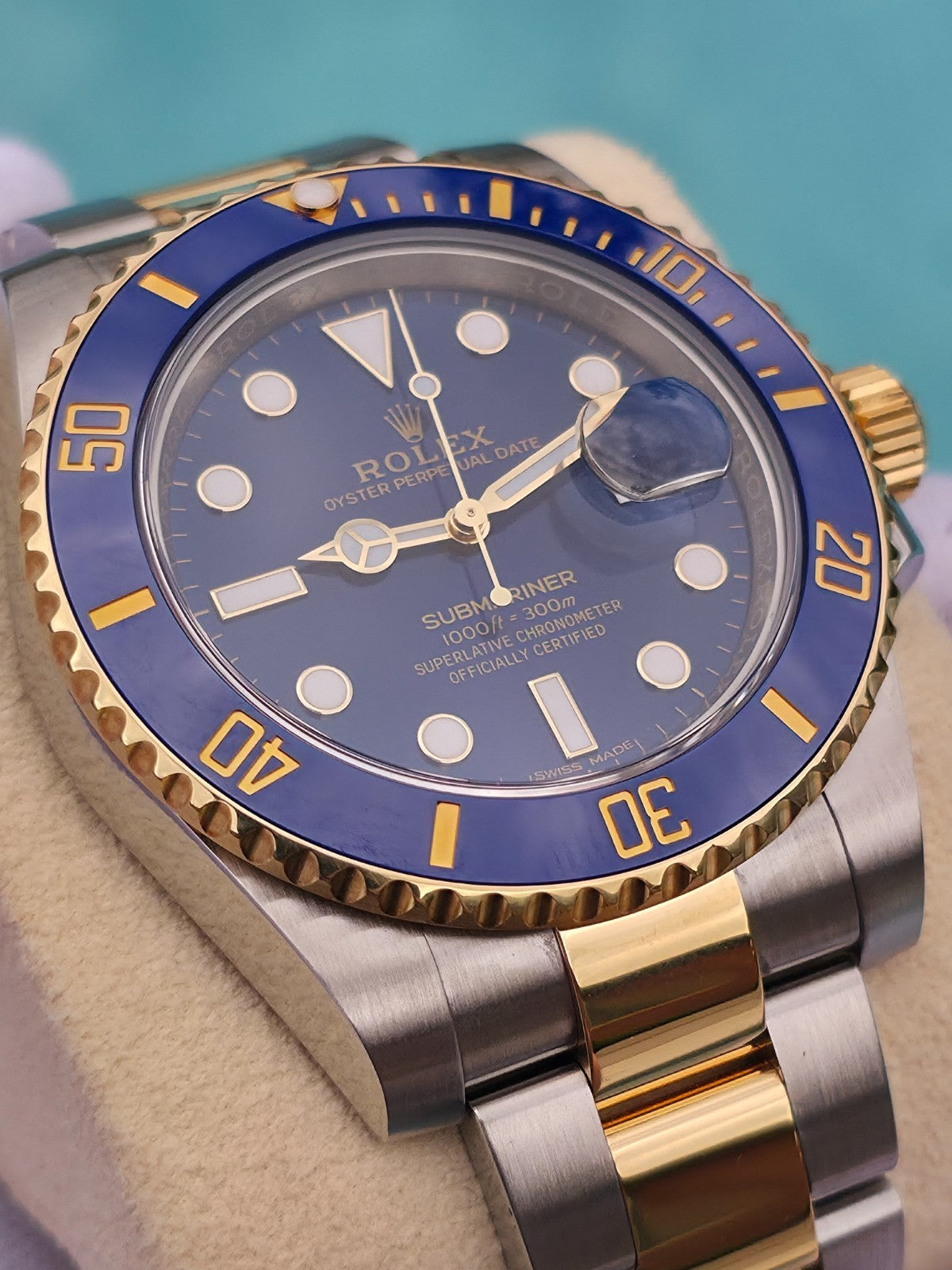 Rolex Submariner 116613LB "Bluesy" Silver/Gold Oyster Bracelet - March 2019