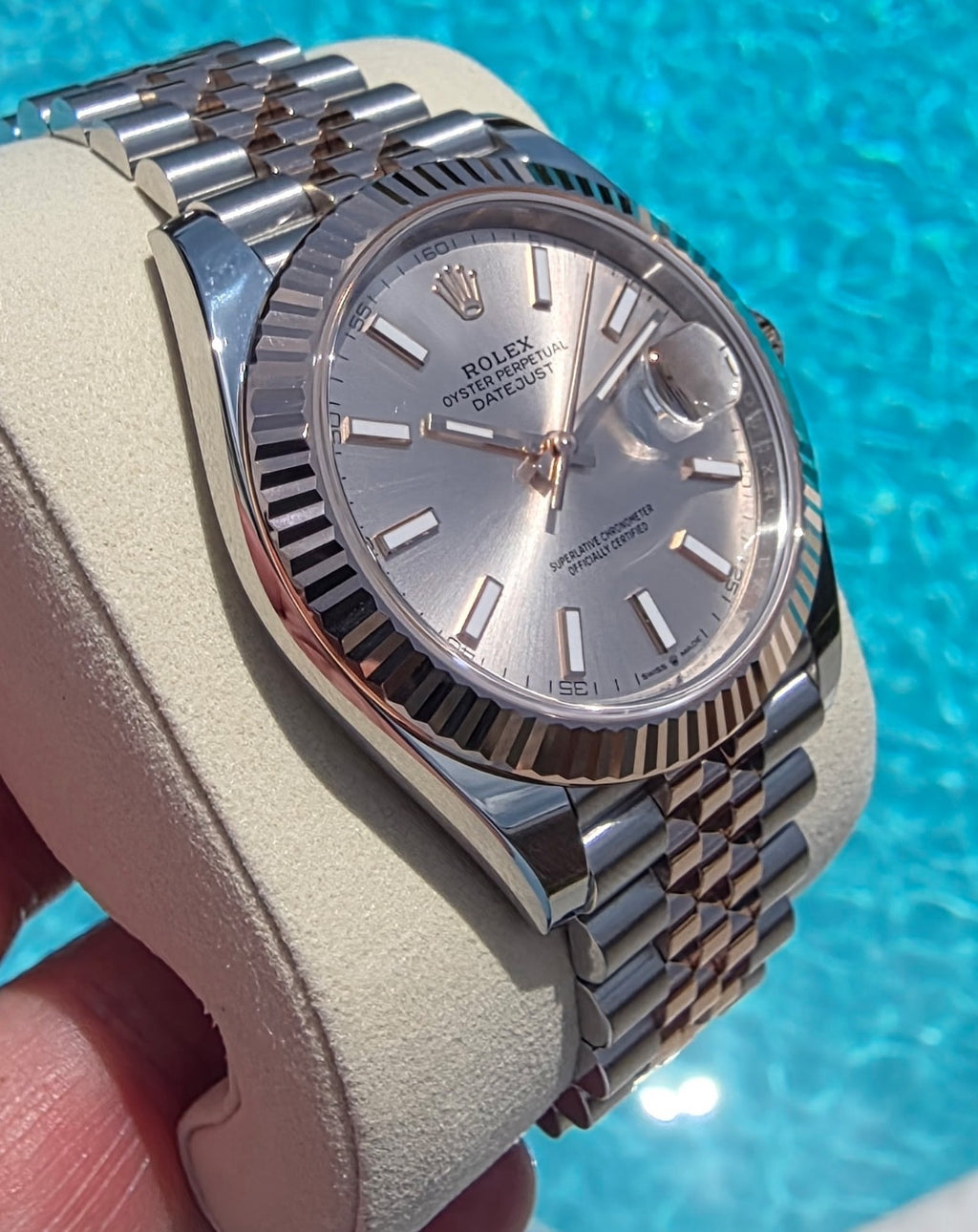 2026 UNWORN Rolex Datejust 126331 Rose and Silver Jubilee w/ Rose Gold Bezel