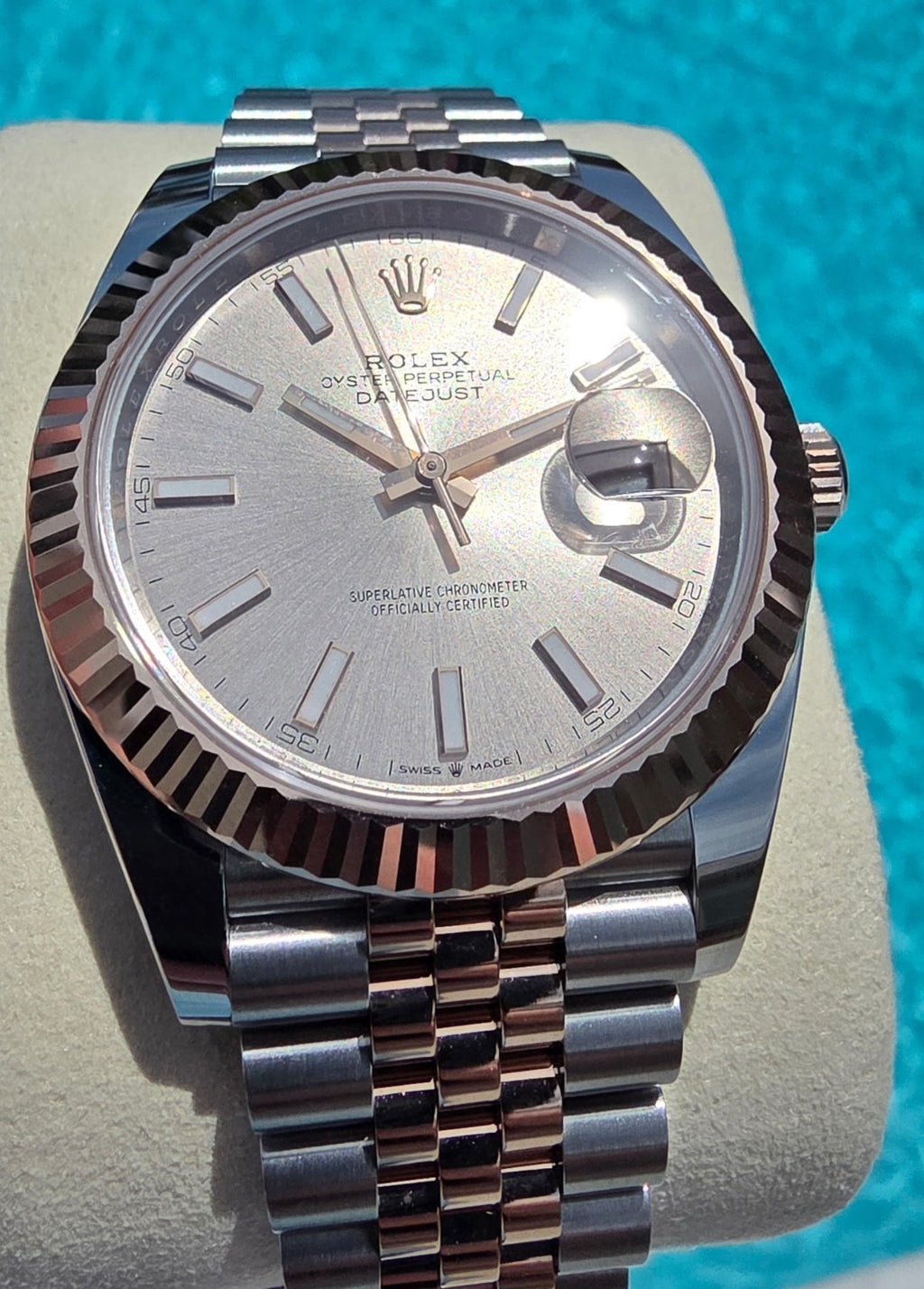 2026 UNWORN Rolex Datejust 126331 Rose and Silver Jubilee w/ Rose Gold Bezel