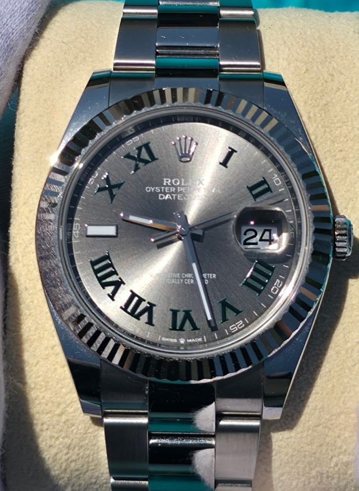 2023 Rolex Datejust 41mm Wimbledon 126334 | Slate Dial | Green Roman Numerals
