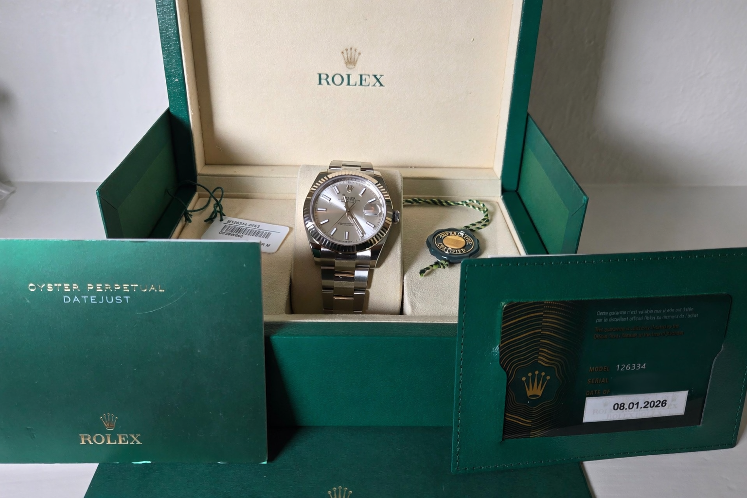 2026 Rolex Datejust 41 — Ref. 126334 | Silver Dial | 18k White Gold Fluted Bezel