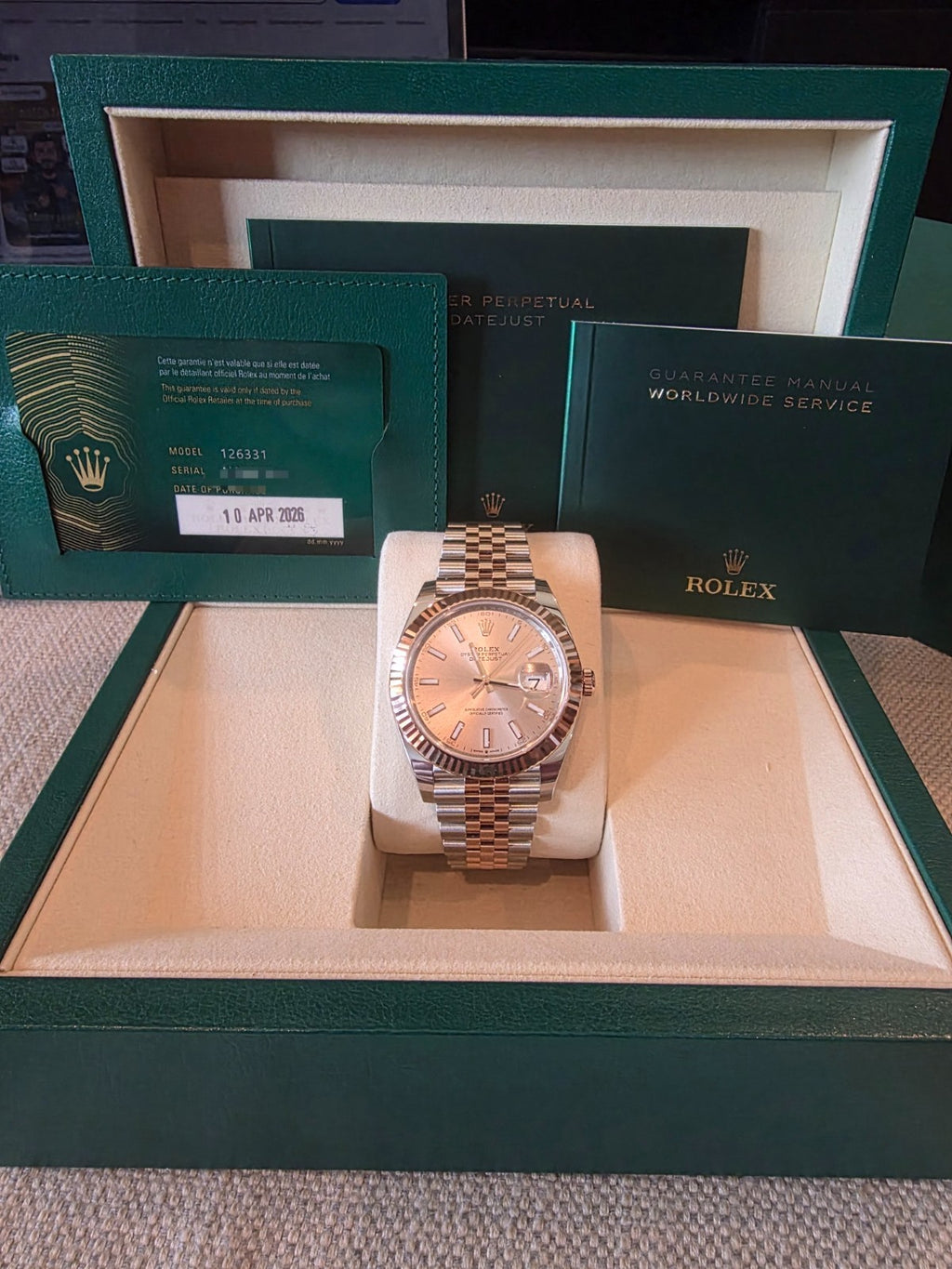 2026 UNWORN Rolex Datejust 126331 Rose and Silver Jubilee w/ Rose Gold Bezel