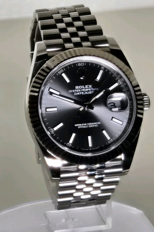 2025 Rolex Datejust 126334 "Slate Grey" Jubilee 41mm 18k White Gold Fluted Bezel