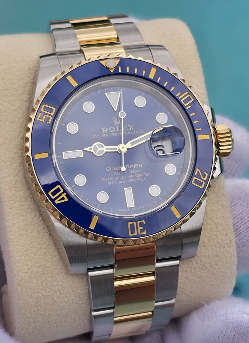 Rolex Submariner 116613LB "Bluesy" Silver/Gold Oyster Bracelet - March 2019