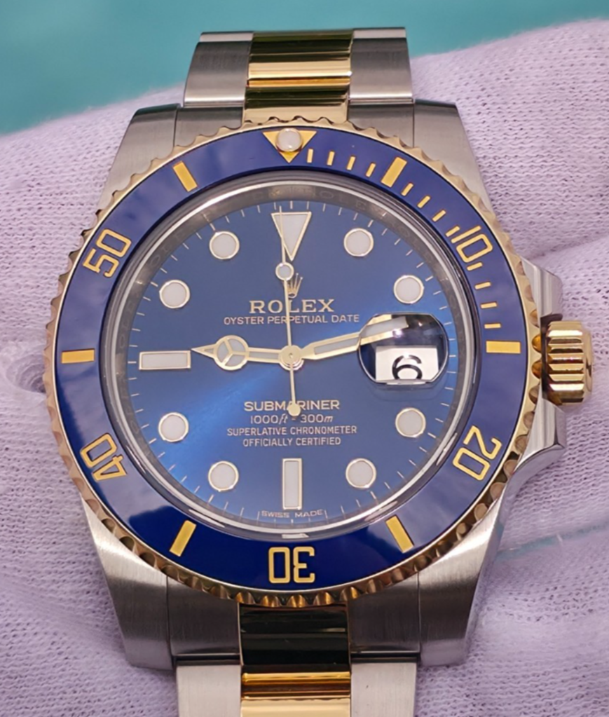 Rolex Submariner 116613LB "Bluesy" Silver/Gold Oyster Bracelet - March 2019