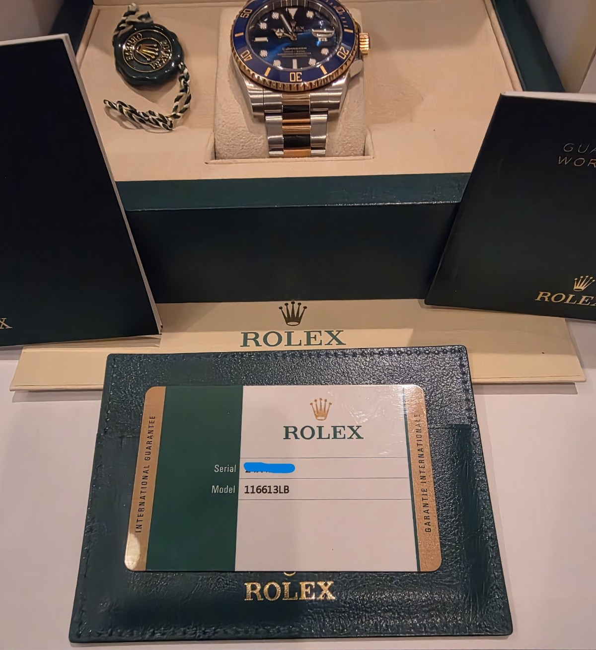 Rolex Submariner 116613LB "Bluesy" Silver/Gold Oyster Bracelet - March 2019