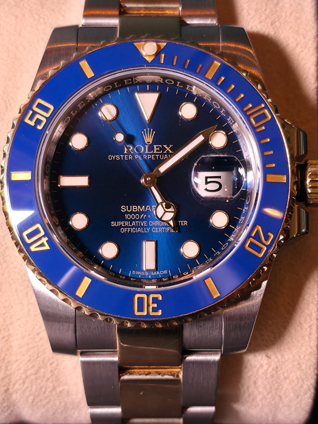 2016 Rolex Submariner Date "Bluesy" — Ref. 116613LB / Excellent Condition
