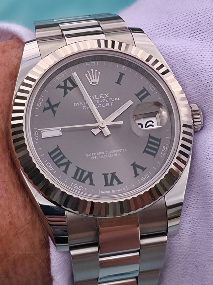 2023 Rolex Datejust 41mm Wimbledon 126334 | Slate Dial | Green Roman Numerals