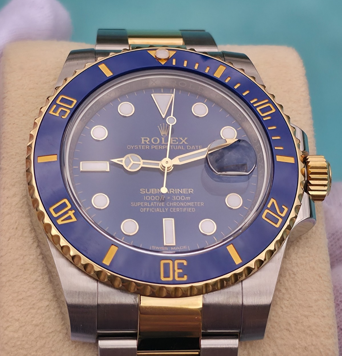 Rolex Submariner 116613LB "Bluesy" Silver/Gold Oyster Bracelet - March 2019