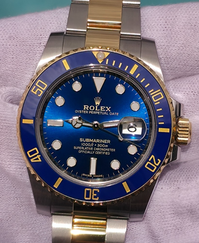 Rolex Submariner 116613LB "Bluesy" Silver/Gold Oyster Bracelet - March 2019