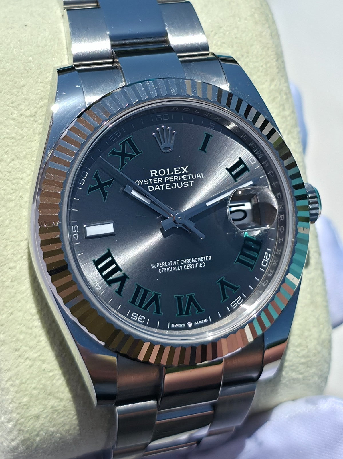 2023 Rolex Datejust 41mm Wimbledon 126334 | Slate Dial | Green Roman Numerals