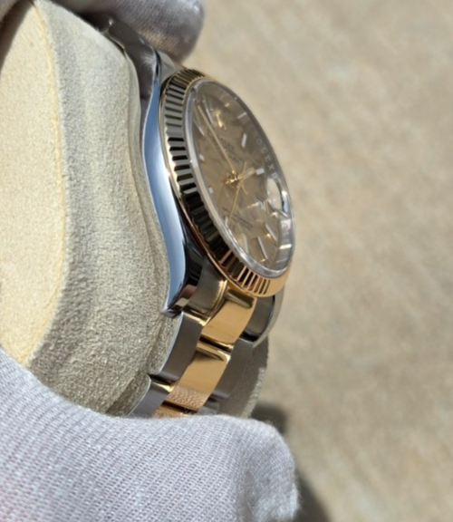 2021 Rolex Datejust 126333 "Palm Motif" Oyster Bracelet - 18K Gold Fluted Bezel