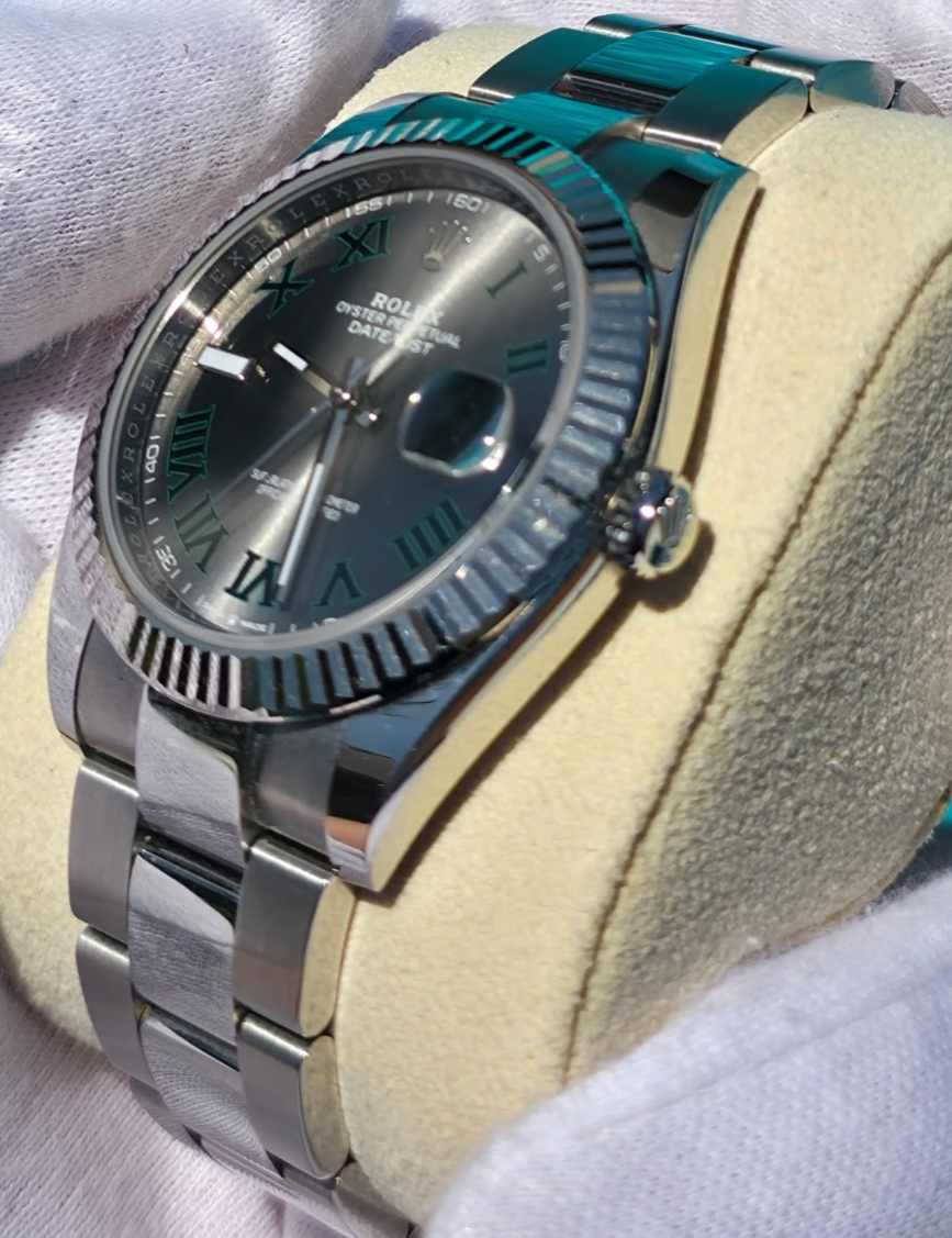 2023 Rolex Datejust 41mm Wimbledon 126334 | Slate Dial | Green Roman Numerals