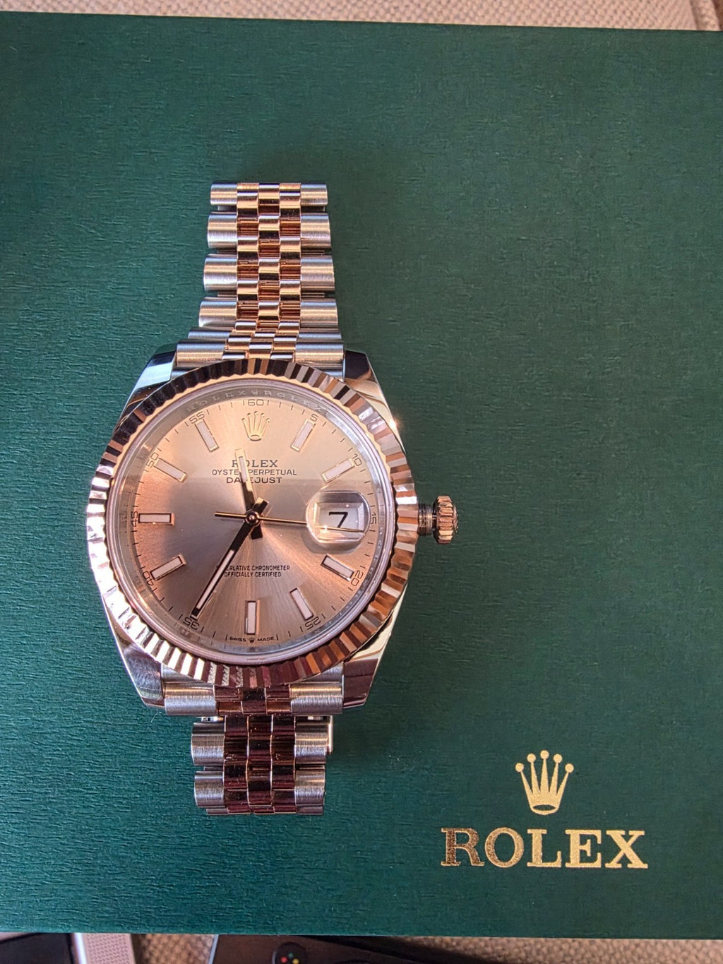 2026 UNWORN Rolex Datejust 126331 Rose and Silver Jubilee w/ Rose Gold Bezel